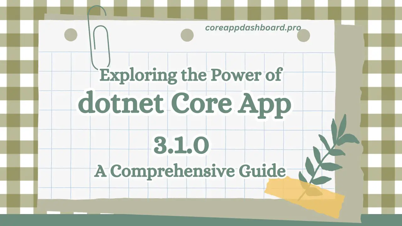 DotNet Core App 3.1.0