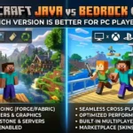 Minecraft Java vs Bedrock comparison showing modding features and cross-play capabilities for PC players.